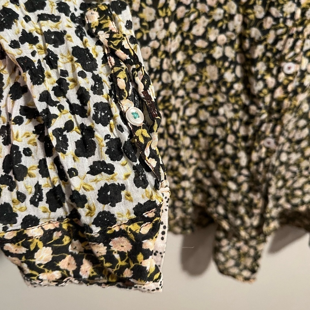 Anthropologie Holding Horses Contrasting Floral Patterned Button Down Blouse 6 - Picture 4 of 12
